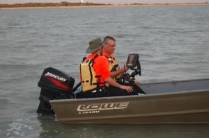 SDN Team members training on the sonar at Lake Bryan