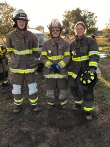 Clare, with two other VFD members